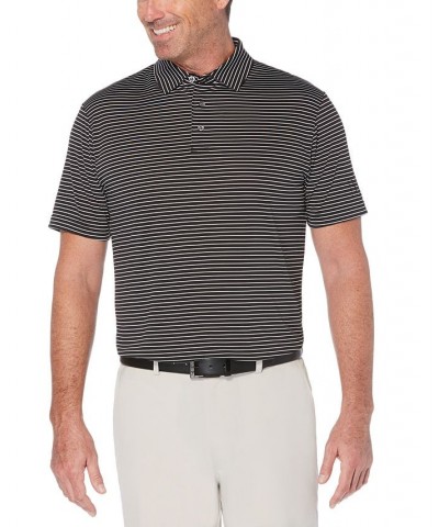 Men's Feeder Stripe Performance Golf Polo Shirt Black $16.79 Polo Shirts