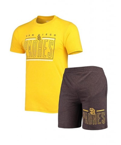 Men's Brown, Gold San Diego Padres Meter T-shirt and Shorts Sleep Set $29.04 Pajama