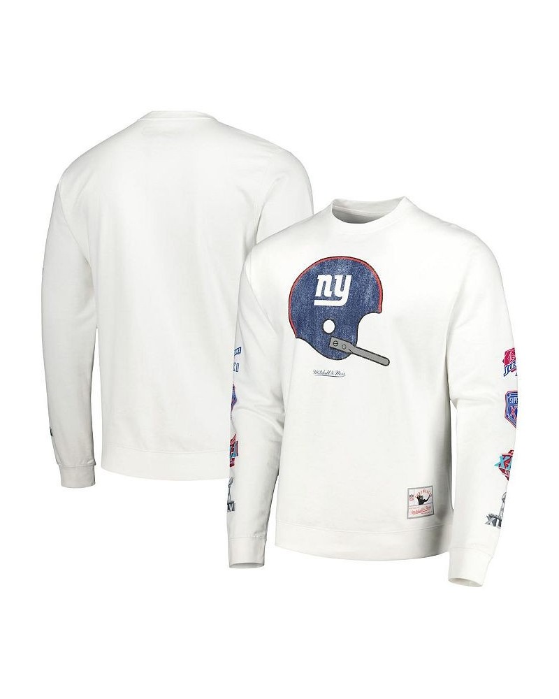 Men's White New York Giants VIP Rings Crew Sweatshirt $39.95 Sweatshirt