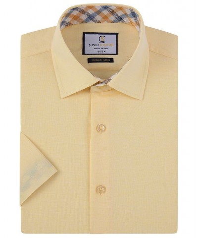 Men's Slim Fit Linen Look Short Sleeve Button Down Shirt PD01 $17.84 Dress Shirts