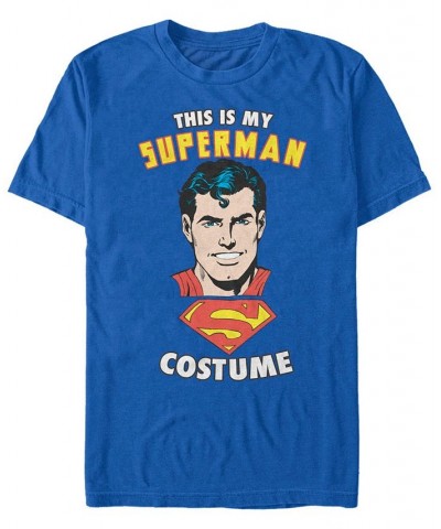 Superman Costume Men's Short Sleeve T-shirt Blue $20.29 T-Shirts