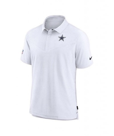 Men's White Dallas Cowboys Sideline Lockup Performance Polo Shirt $42.30 Polo Shirts
