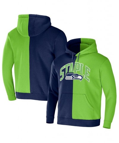 Men's NFL X Staple Navy, Green Seattle Seahawks Split Logo Pullover Hoodie $33.00 Sweatshirt