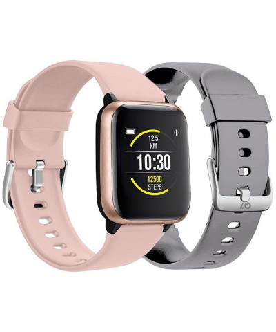 Unisex Q7 Fitness Tracker Blush Silicone Band Smartwatch with Gray Interchangeable Straps, 44mm $17.15 Watches