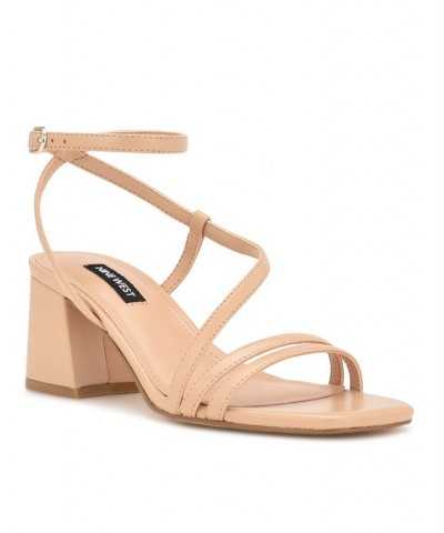 Women's Georga Square Toe Strappy Dress Sandals Tan/Beige $46.55 Shoes