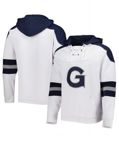 Men's White Georgetown Hoyas Lace-Up 4.0 Pullover Hoodie $40.49 Sweatshirt