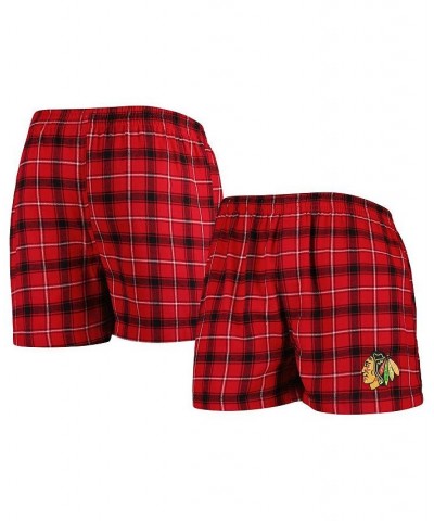 Men's Red, Black Chicago Blackhawks Ledger Flannel Boxers $16.45 Underwear