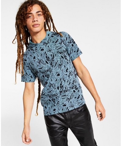 I.N.C. International Concepts Men's Abstract-Print Hooded T-Shirt Gray $15.46 T-Shirts