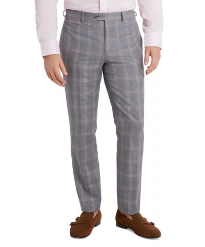 Men's Slim-Fit Plaid Wool Suit Pants Multi $57.35 Suits