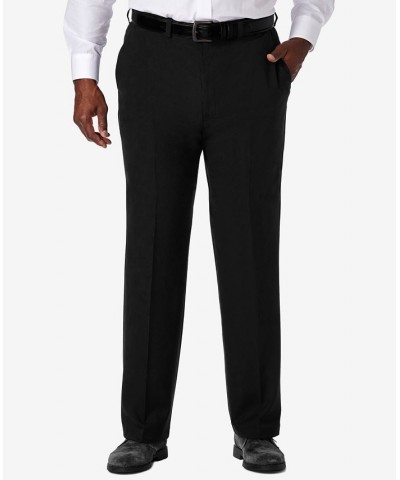 Men's Big & Tall Cool 18 PRO Classic-Fit Expandable Waist Flat Front Stretch Dress Pants Black $30.24 Pants