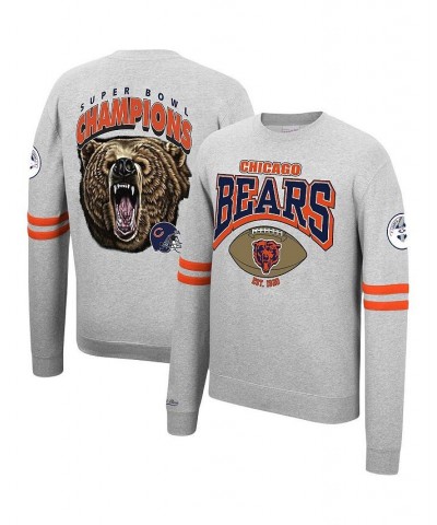 Men's Heathered Gray Chicago Bears Allover Print Fleece Pullover Sweatshirt $47.30 Sweatshirt