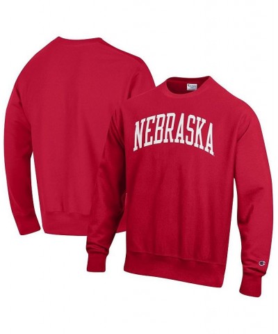 Men's Scarlet Nebraska Huskers Arch Reverse Weave Pullover Sweatshirt $39.95 Sweatshirt