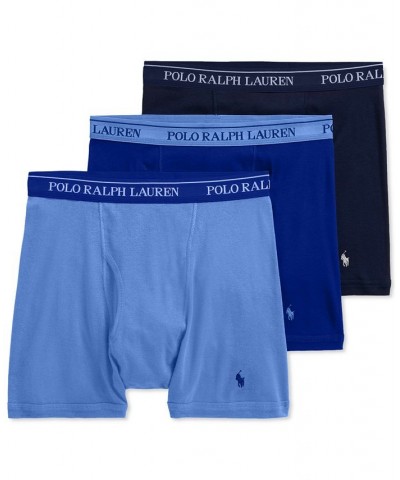 Men's 3-Pk. Classic Cotton Boxer Briefs Aerial Blue / Rugby Royal / Cruise Navy $33.00 Underwear