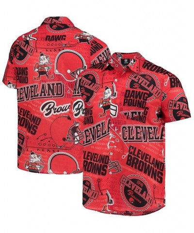Men's Orange Cleveland Browns Thematic Button-Up Shirt $37.40 Shirts