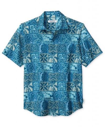 Men's Coast Palm Tiles Shirt Blue $59.34 Shirts