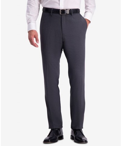Men's Slim-Fit Shadow Check Dress Pants Gray $24.47 Pants