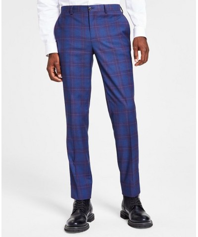 Men's Sean Slim Fit Plaid Pants Blue $26.85 Pants
