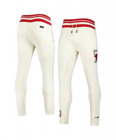 Men's Cream Chicago Bulls Retro Classic Fleece Sweatpants $48.00 Pants