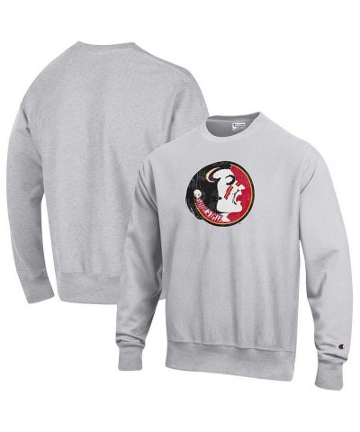 Men's Heathered Gray Florida State Seminoles Vault Logo Reverse Weave Pullover Sweatshirt $35.70 Sweatshirt