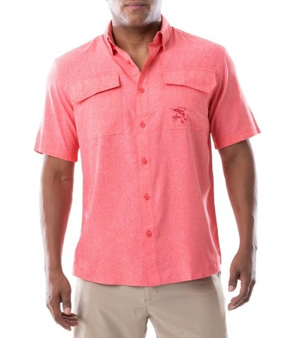 Men's Cationic UPF Performance Short-Sleeve Core Fishing Shirt Red $27.60 Shirts