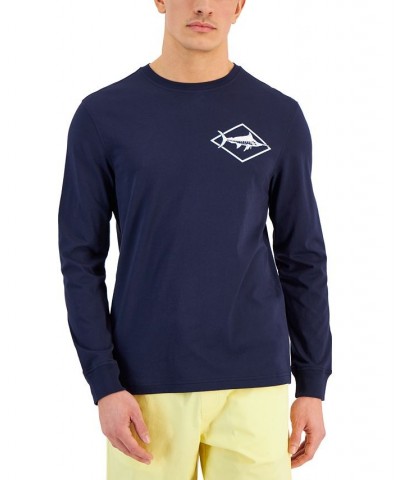 Men's Sailing Club Classic-Fit Graphic Long-Sleeve T-Shirt Blue $11.22 Shirts
