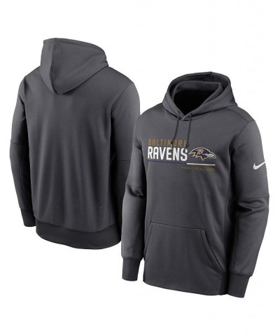 Men's Anthracite Baltimore Ravens Prime Logo Name Split Pullover Hoodie $41.40 Sweatshirt