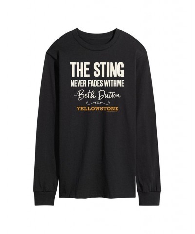 Men's Yellowstone the Sting Long Sleeve T-shirt Black $18.90 T-Shirts