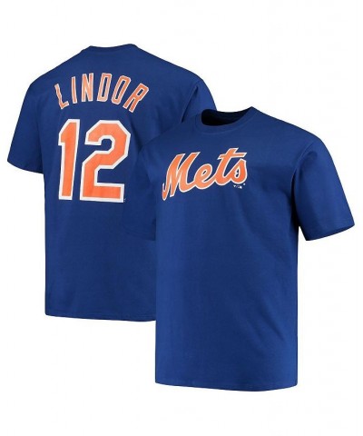Men's Francisco Lindor Royal New York Mets Big and Tall Name and Number T-shirt $19.80 T-Shirts