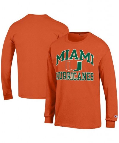 Men's Orange Miami Hurricanes High Motor Long Sleeve T-shirt $24.77 T-Shirts