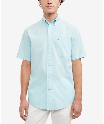 Men's Maxwell Classic Fit Short Sleeve Shirt Blue $25.08 Shirts