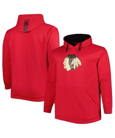 Men's Red Chicago Blackhawks Big and Tall Fleece Pullover Hoodie $42.30 Sweatshirt