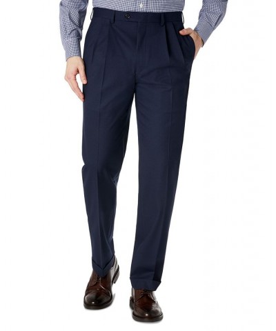 Men's Classic-Fit Solid Pleated Dress Pants Blue $23.10 Pants