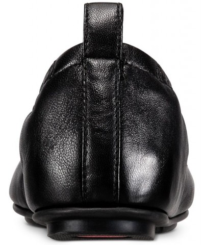Women's Allegro Leather Ballerinas Flats Black $32.20 Shoes