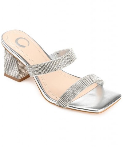 Women's Shandee Rhinestone Sandals Silver $34.10 Shoes