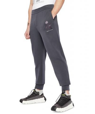 Men's Shiny Logo Drawstring Jogger Pants Gray $48.00 Pants