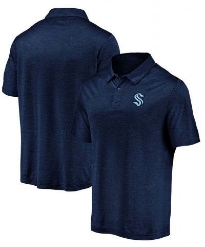 Men's Navy Seattle Kraken Primary Logo Polo Shirt $23.59 Polo Shirts