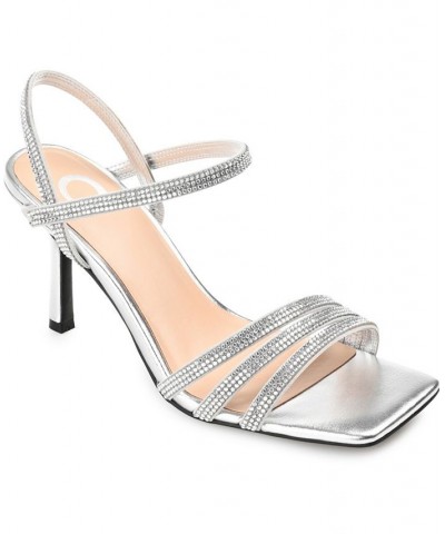 Women's Coraa Rhinestone Stilettos Silver $35.20 Shoes
