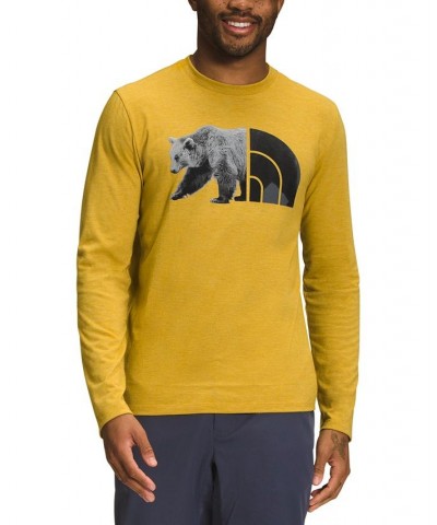 Men's Tri-Blend Bear Graphic Logo Shirt Yellow $23.50 T-Shirts