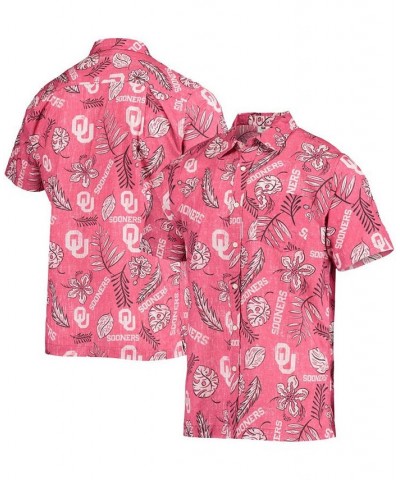 Men's Crimson Oklahoma Sooners Vintage-Like Floral Button-Up Shirt $30.75 Shirts