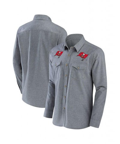 Men's NFL x Darius Rucker Collection by Gray Tampa Bay Buccaneers Chambray Button-Up Long Sleeve Shirt $27.90 Shirts