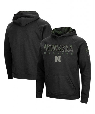 Men's Black Nebraska Huskers Big and Tall OHT Military-Inspired Appreciation Raglan Pullover Hoodie $38.40 Sweatshirt