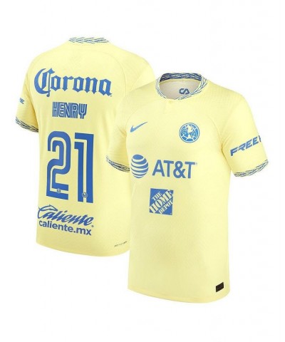 Men's Henry Martin Yellow Club America 2022/23 Home Authentic Player Jersey $70.95 Jersey