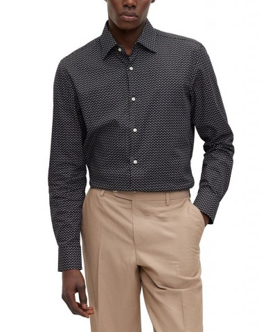 BOSS Men's Printed Stretch Cotton Slim-Fit Shirt Black $54.76 Shirts