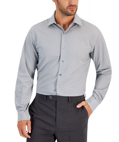Men's Slim Fit 4-Way Stretch Geo-Print Dress Shirt Multi $17.34 Dress Shirts